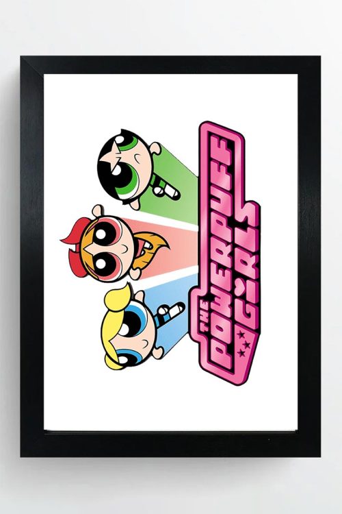 The Powerpuff Girls Wall Art, Black Frame, Home Décor