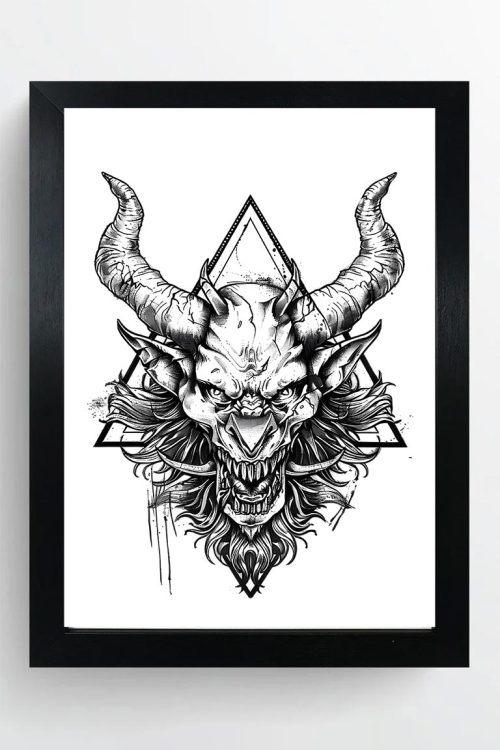 Evil Never Sleeps Wall Art, Black Frame, Home Décor