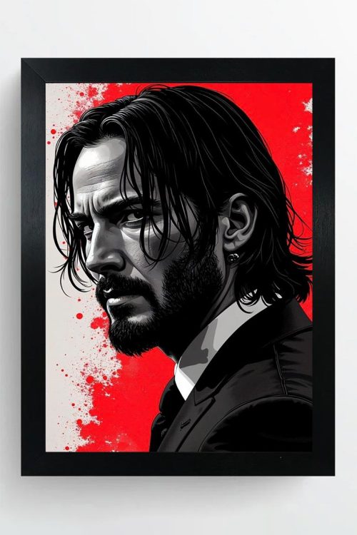 John Wick Wall Art, Black Frame, Home Décor Clone